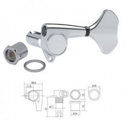 Gotoh GB-707-С-(L2+R2) Колки для 4-струнной бас-гитары
