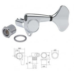 Gotoh GB-707-5-C-(L3+R2) Закрытые колки для бас-гитары