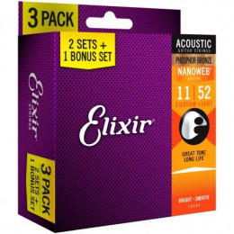 Elixir 16544 Phosphor Bronze Acoustic NANOWEB Струны для акустической гитары