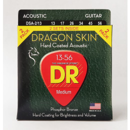 DR DSA-2/13 DRAGON SKIN Струны для акустической гитары, 2 комплекта
