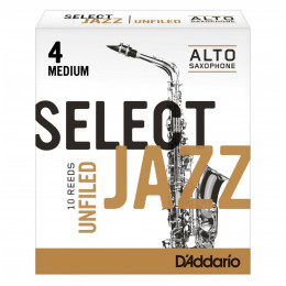 Rico RRS10ASX4M Select Jazz Unfiled Трости для саксофона альт, размер 4, средние (Medium), 10шт
