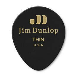 Dunlop 485P03TH Celluloid Black Teardrop Thin 12Pack Медиаторы