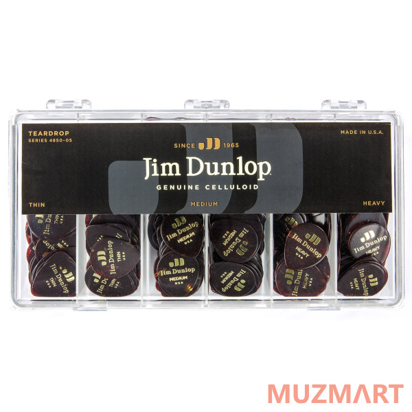 Dunlop 485005 Celluloid Shell Teardrop Display Коробка с медиаторами