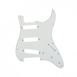 Musiclily MX1388AW Защитная накладка гитары Fender Stratocaster SSS, 3 слоя, белая