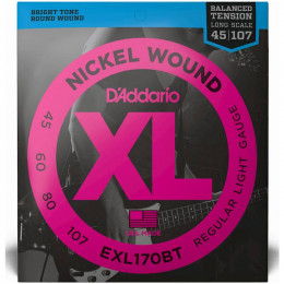 D'Addario EXL170BT Balanced Tension Regular Light Струны для 4-х струнной бас гитары